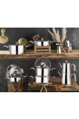 King 20 Parça Ideal Set Cam Kapak Rose Gold